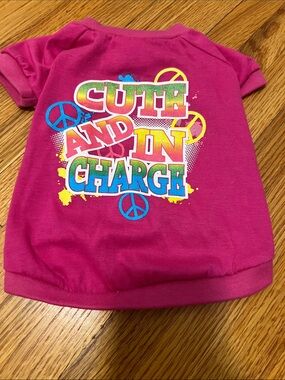 Cute and In Charge Pink Dog Tee - Graphic Pet Shirt